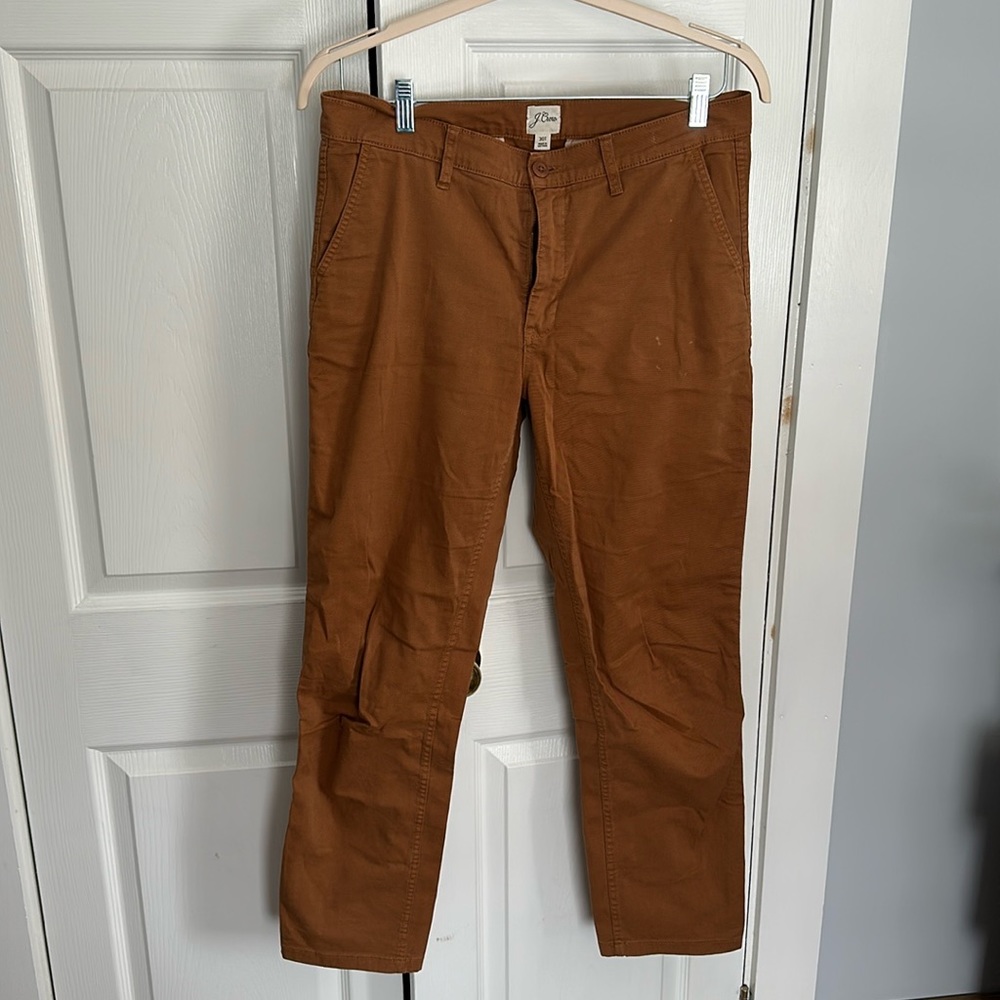 J Crew Vintage Slim Straight Brown Pants 30T